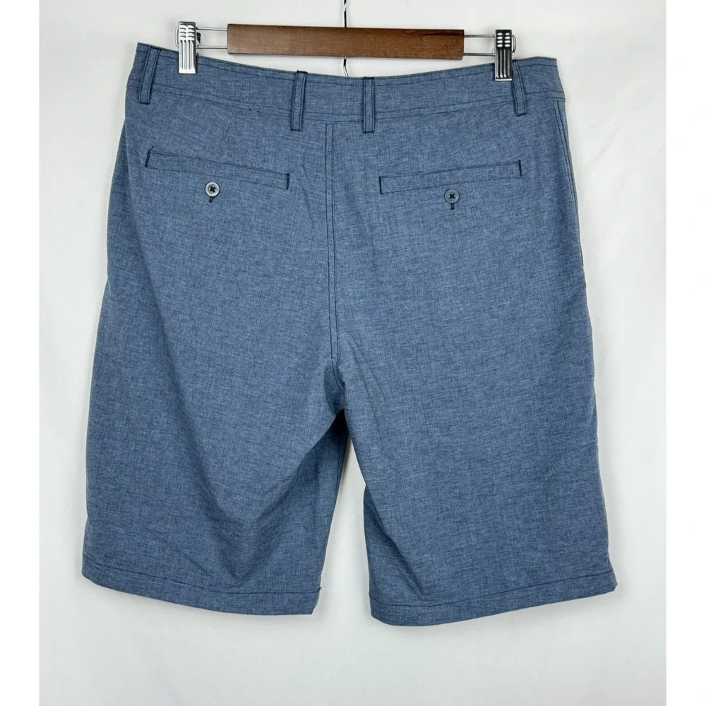 Goodfellow & Co Mens 32 Hybrid Swim Shorts Blue Heather Stretch Trunk 10.5 In.